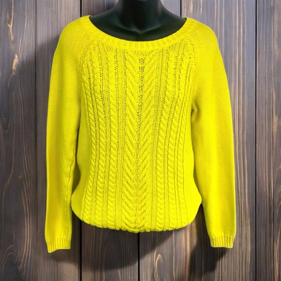 J. Crew Sweaters - J. Crew Yellow Cable Knit Sweater